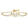 Mother's Day Brass Micro Pave Clear Cubic Zirconia Slider Bracelets FS-WGA4315-04-1