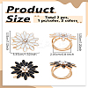 2Pcs 2 Colors Flower Golden Alloy Enamel Scarf Buckle Ring AJEW-LP0010-57-2