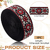 Ethnic Style Polyester Jacquard Flower Ribbon for Garment Accessories OCOR-WH0097-83B-2