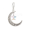 Alloy Moon & Glass Pendant Decorations HJEW-JM02689-06-2
