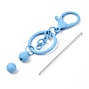 Spray Painted Alloy Bar Beadable Keychain for Jewelry Making DIY Crafts KEYC-A011-02K-4