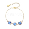 Alloy Glass Flower Beads Link Bracelets BJEW-JB13259-3