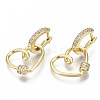 Brass Micro Pave Clear Cubic Zirconia Dangle Hoop Earrings EJEW-N011-18G-NF-1