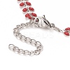 Enamel Wheat Link Chain Necklace NJEW-P220-02P-04-4