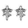 Tibetan Style Alloy PA Caduceus Medical Symbol Pendants TIBEP-N008-135-1