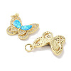 Brass Micro Pave Clear Cubic Zirconia Pendants KK-L213-002G-2