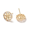 Golden Brass Micro Pave Cubic Zirconia Stud Earring Findings LS-KK-P253-05A-G-2