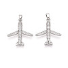 Brass Micro Pave Cubic Zirconia Pendants KK-T070-83P-1