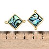 Brass Pave Natural Paua Shell Connector Charms KK-M299-01A-G-3