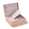 PU Imitation Leather Jewelry Organizer Box with Lock CON-P016-B02-6