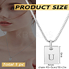 1Pc Stainless Steel Letter Rectangle Pendant Necklaces NJEW-LP0001-34U-P-2