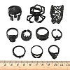 10Pcs Halloween Adjustable Alloy Finger Cuff Rings Sets RJEW-L131-01EB-4