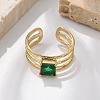 304 Stainless Steel Cuff Rings for Women RJEW-D302-03G-05-5