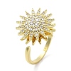 Daisy Rotatable Open Cuff Rings for Women RJEW-S402-05G-2