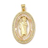 Rack Plating Brass Micro Pave Cubic Zirconia Pendants KK-I718-09G-C-1