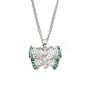 Brass Micro Pave Clear Cubic Zirconia Pendant Necklaces NJEW-M211-01A-P-1