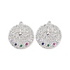 Brass Micro Pave Colorful Cubic Zirconia Pendants KK-E068-VC103-2