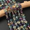 Natural Green Purple Yellow Fluorite Beads Strands G-NH0048-A01-01-1