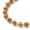 Electroplate Transparent Glass Beads with Electroplate Non-magnetic Synthetic Hematite Beads and Korean Elastic Crystal Thread Bracelets BJEW-JB11705-4