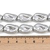 Electroplated Glass Beads Strands GLAA-H039-04B-4