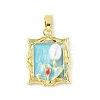Brass Enamel Pendants KK-Z101-09G-D02-1