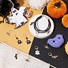 Halloween Theme Alloy Enamel Ghost/Spider/Bat Locking Stitch Markers HJEW-PH01788-5