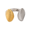 304 Stainless Steel Double Color Cuff Rings RJEW-S635-01GP-N-2