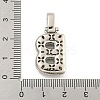 Brass Micro Pave Clear Cubic Zirconia Pendants KK-B099-01P-B-3