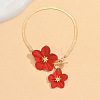 Flower Alloy & CCB Plastic Charm Iron Snake Chain Anklets FS-WGEA5BB-07-2