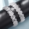Natural Quartz Crystal Faceted Beaded Stretch Bracelets for Women BJEW-K251-07T-1