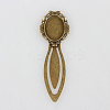 Iron Bookmark Cabochon Settings PALLOY-N0084-23AB-NF-1
