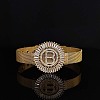 Brass Micro Pave Clear Cubic Zirconia Bangles for Women FS-WGA7409-02-1