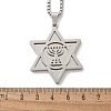 Hanukkah 201 Stainless Steel Star of David Pendant Necklaces LS-NJEW-Z058-02P-5