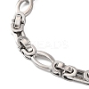 Tarnish Resistant 201 Stainless Steel Hollow Oval Byzantine Chain Bracelets BJEW-B078-102P-2