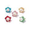Cylinder Seed Beaded Flower Pendants PALLOY-MZ00705-2