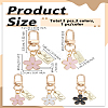 3Pcs 3 Colors Daisy Alloy Enamel Pendant Decorations with Arch Charm KEYC-LP0001-35-2