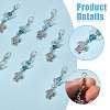 60Pcs Tortoise Tibetan Style Alloy & Glass Angel Pendant Decorations HJEW-CA00067-4