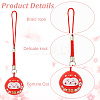 4Pcs 4 Colors Japanese Style Brass Lucky Cat Pendant Decoration HJEW-GO0001-10-3