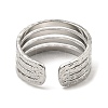 Non-Tarnish 304 Stainless Steel Open Cuff Rings RJEW-Z018-33P-3