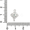 Brass Green Cubic Zirconia Clover Connector Charms KK-Q048-12P-3