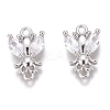 Brass Micro Pave Clear Cubic Zirconia Charms ZIRC-O035-24P-1