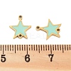 304 Stainless Steel Aquamarine Enamel Connector Charms STAS-Z078-14G-3