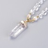 Natural Quartz Crystal Pendant Necklaces NJEW-I220-01-2