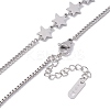 Non-Tarnish 304 Stainless Steel Heart & Star Pendant Necklace for Women NJEW-F298-12P-4