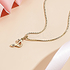 1pc Brass Chain & 304 Stainless Steel Letter Pendant Necklaces NJEW-LP0001-40P-G-3