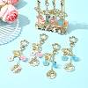 4Pcs Alloy Enamel & Glass Pendant Decorations HJEW-FS00049-8