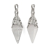 Natural Quartz Crystal Faceted Bicone Big Pendants G-Z101-03P-05-1