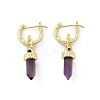 Natural Amethyst Hoop Earrings EJEW-P306-01G-10-4