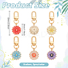 10Pcs 5 Styles Daisy Alloy Enamel Pendant Decoration HJEW-PH02102-3