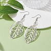 Alloy Leaf Dangle Earrings with 304 Stainless Steel Pins EJEW-JE05510-01-3